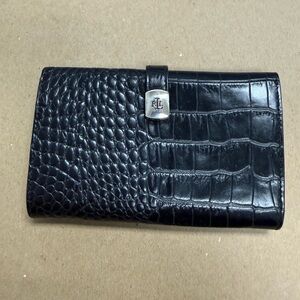 Polo by Ralph Lauren Black Croc-Embossed Wallet